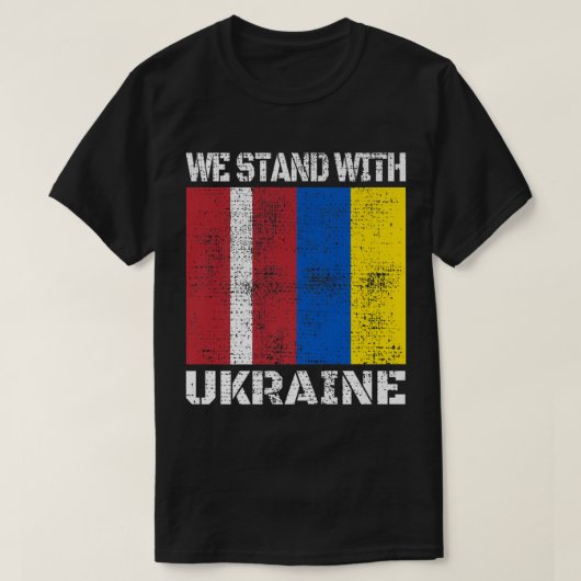 Lettische Unterstützung Ukrainische Wir stehen mit T-Shirt (Design vorne)