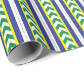 Lettische Volkskunst in Grün und Blau Geschenkpapier (Rolleneckpunkt)