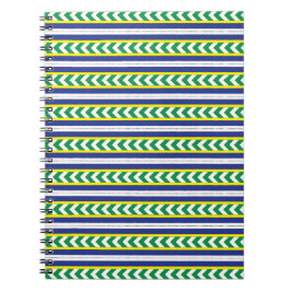 Lettische Volkskunst in Grün und Blau Notizblock