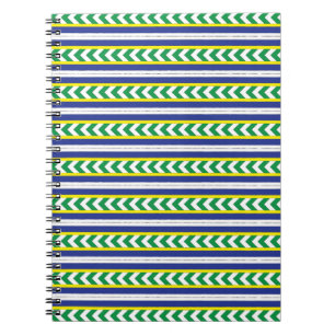 Lettische Volkskunst in Grün und Blau Notizblock