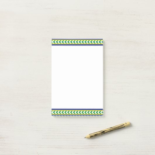 Lettische Volkskunst in Grün und Blau Post-it Klebezettel (Auf Schreibtisch)