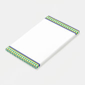 Lettische Volkskunst in Grün und Blau Post-it Klebezettel (angewinkelt)