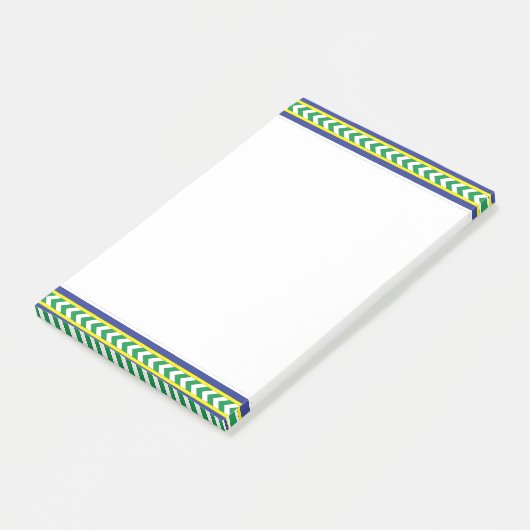 Lettische Volkskunst in Grün und Blau Post-it Klebezettel (angewinkelt)