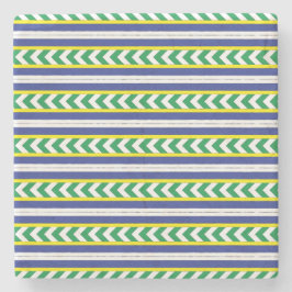 Lettische Volkskunst in Grün und Blau Steinuntersetzer