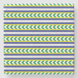 Lettische Volkskunst in Grün und Blau Steinuntersetzer