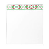 Lettische Volkskunst in Grün und Rot Notizblock (Vorderseite)