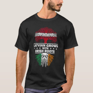 Lettischer Anbau mit irischer Roots-irischer Flagg T-Shirt