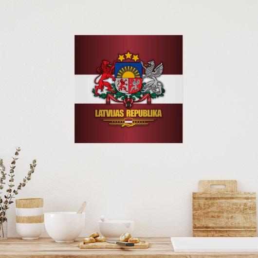 Lettischer Pride Poster (Küche)