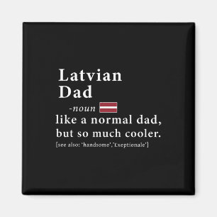 Lettischer Vater Definition Shirt Fathers Day Gift Magnet