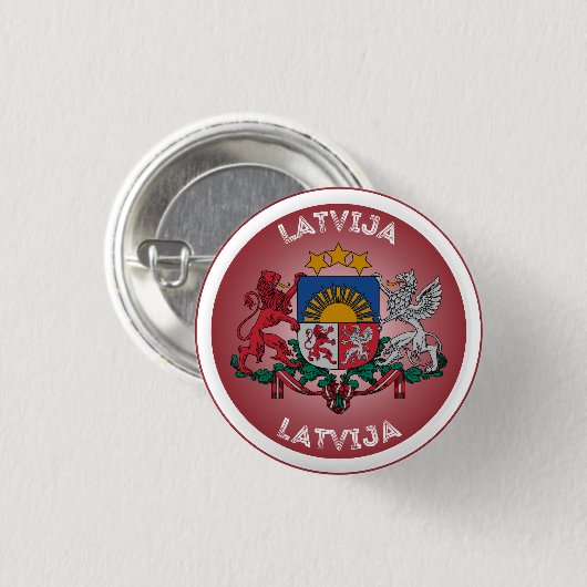 Lettischer Wappen-Kreisform Button (Vorne & Hinten)