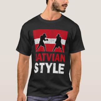 Lettisches Boxen Vintage Lettland-Flagge Lettische T-Shirt