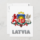 Lettisches Emblem Postkarte (Vorne/Hinten)