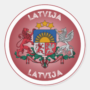 Lettisches Erbe-Emblem Runder Aufkleber