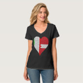 Lettisches Flaggenherz T-Shirt (Vorderseite Vollansicht)