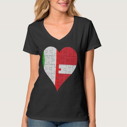 Lettisches Flaggenherz T-Shirt (Vorderseite)