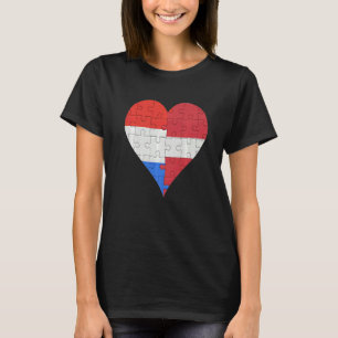 Lettisches Flaggenherz T-Shirt