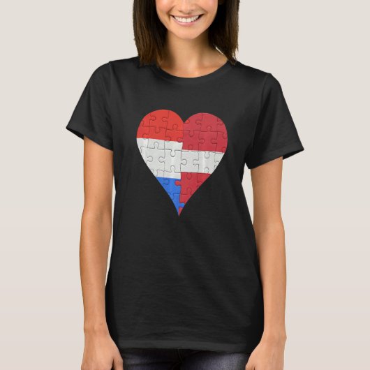 Lettisches Flaggenherz T-Shirt (Vorderseite)