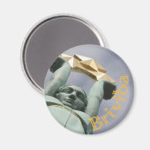 Lettisches Gewand mit Denkmal für die Lebensqualit Magnet (Vorderseite/Rückseite)