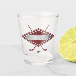 Lettisches Hockey-Flag-Logo für Lettland Schnapsglas