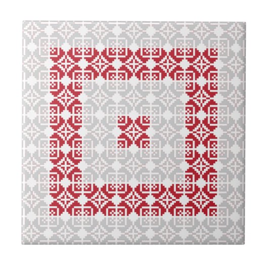 Lettisches Morning SUN geometrisches Muster I Fliese (Vorderseite)