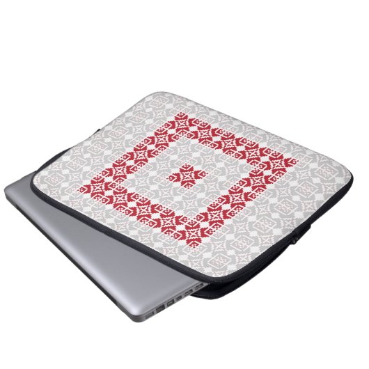 Lettisches Morning SUN geometrisches Muster I Laptopschutzhülle (Vorne Knopf)