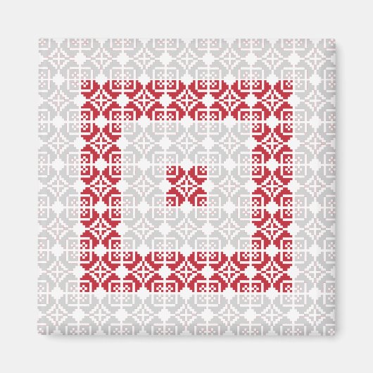 Lettisches Morning SUN geometrisches Muster I Magnet (Vorne)