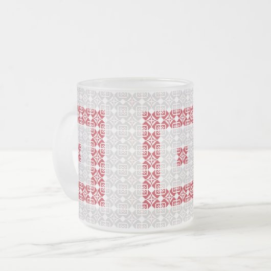 Lettisches Morning SUN geometrisches Muster I Mattglastasse (Vorderseite Links)