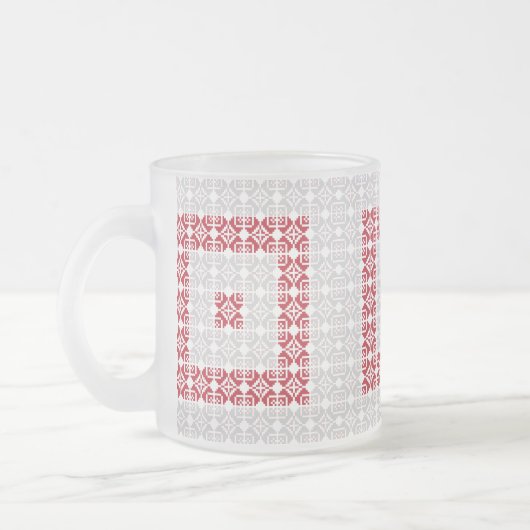 Lettisches Morning SUN geometrisches Muster I Mattglastasse (Links)