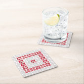 Lettisches Morning SUN geometrisches Muster I Rechteckiger Pappuntersetzer (Vor Ort)