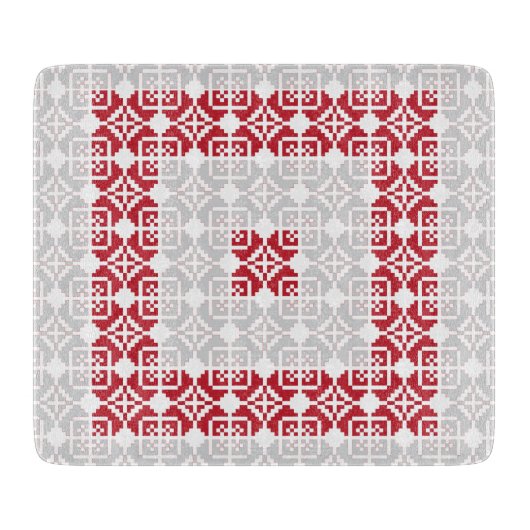 Lettisches Morning SUN geometrisches Muster I Schneidebrett (Vorderseite)