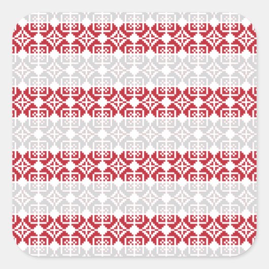 Lettisches Morning SUN geometrisches Muster II Quadratischer Aufkleber (Vorderseite)