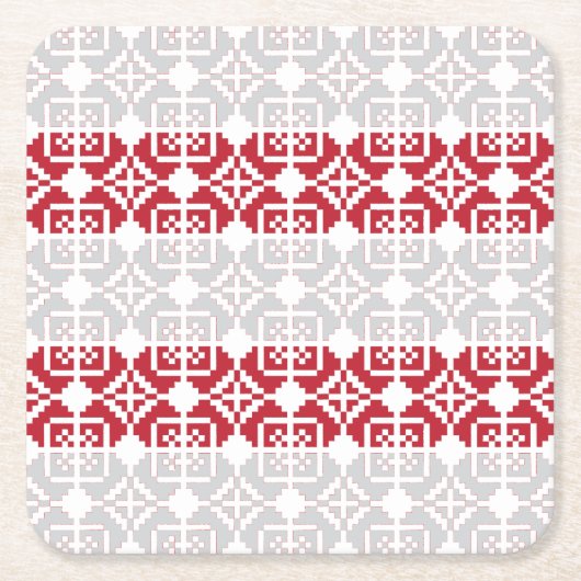 Lettisches Morning SUN geometrisches Muster II Rechteckiger Pappuntersetzer (Vorderseite)