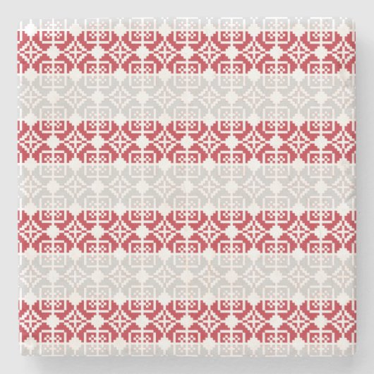 Lettisches Morning SUN geometrisches Muster II Steinuntersetzer (Vorderseite)