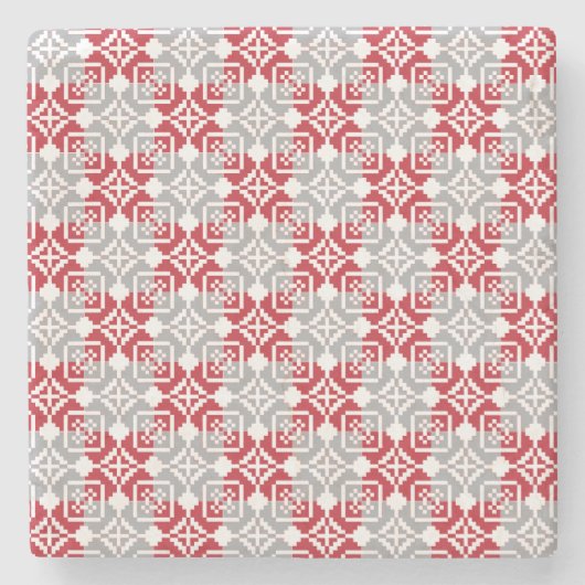 Lettisches Morning SUN geometrisches Muster III Steinuntersetzer (Vorderseite)