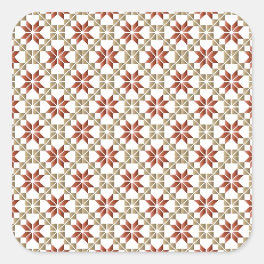 Lettisches Morning SUN geometrisches Muster IX Quadratischer Aufkleber (Vorderseite)