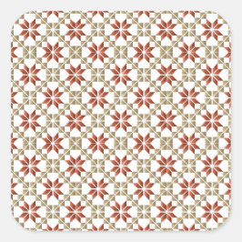Lettisches Morning SUN geometrisches Muster IX Quadratischer Aufkleber