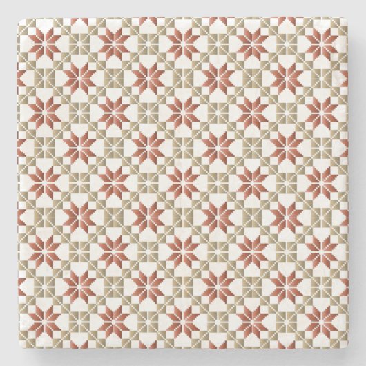 Lettisches Morning SUN geometrisches Muster IX Steinuntersetzer (Vorderseite)