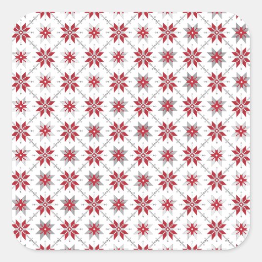 Lettisches Morning SUN geometrisches Muster V Quadratischer Aufkleber (Vorderseite)