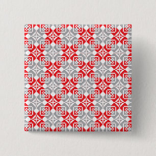 Lettisches Morning SUN geometrisches Muster VI Button