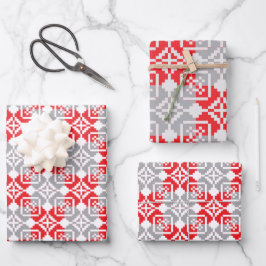 Lettisches Morning SUN geometrisches Muster VI Geschenkpapier Set