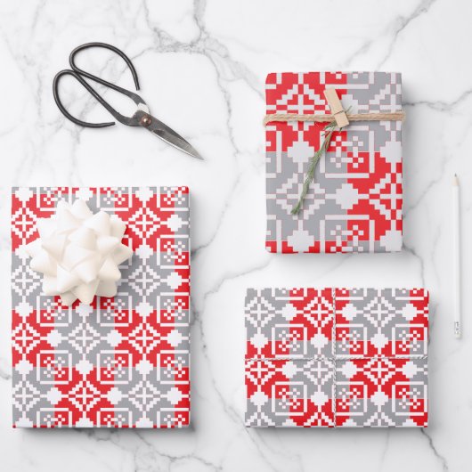 Lettisches Morning SUN geometrisches Muster VI Geschenkpapier Set (Vorderseite)