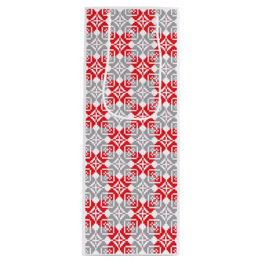 Lettisches Morning SUN geometrisches Muster VI Geschenktüte Für Weinflaschen (Vorderseite)