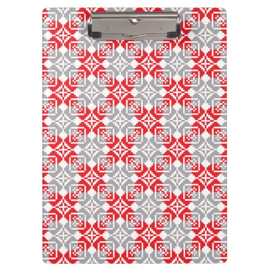 Lettisches Morning SUN geometrisches Muster VI Klemmbrett (Vorderseite)