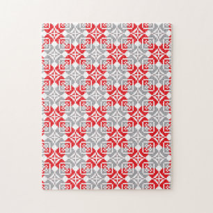 Lettisches Morning SUN geometrisches Muster VI Puzzle