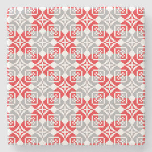 Lettisches Morning SUN geometrisches Muster VI Steinuntersetzer