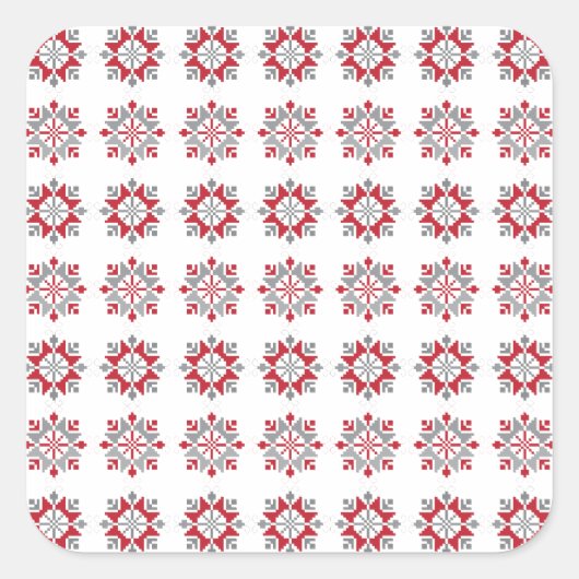 Lettisches Morning SUN geometrisches Muster VII Quadratischer Aufkleber (Vorderseite)