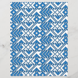 Lettisches Muster der blauen und weißen Volkskunst