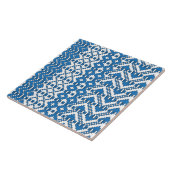 Lettisches Muster der blauen und weißen Volkskunst Fliese (Seite)