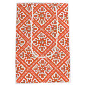 Lettisches Muster Mittlere Geschenktüte (Rückseite)