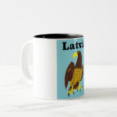 Lettisches Reiseplakat. Zweifarbige Tasse (Vorderseite Links)